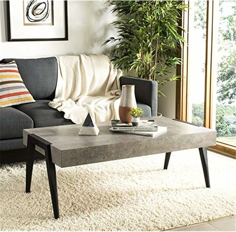 Safavieh home cameron moderner hellgrauer und schwarzer Couch tisch