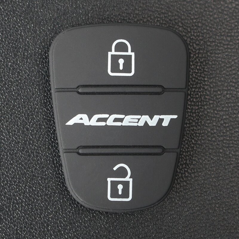 현대 피칸토 솔라리스 엑센트 투싼 기아용 자동차 키 쉘 고무 패드, 플립 키, 블랙, 3 단추