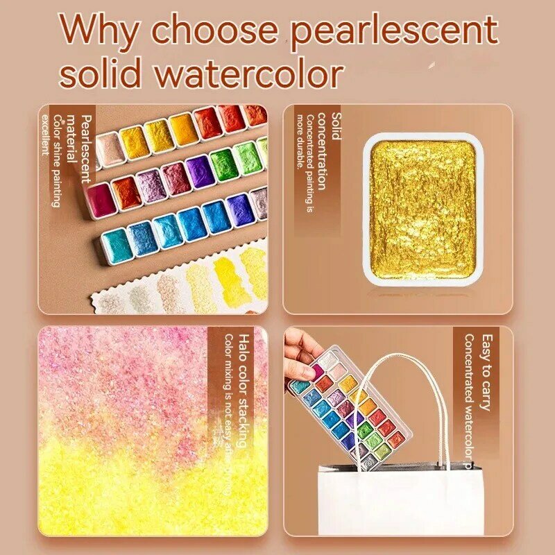 12/20/24/60 Color Set Gouache Paint Portable Solid Watercolor Back to School Items Pigment For Painting Art Supplies