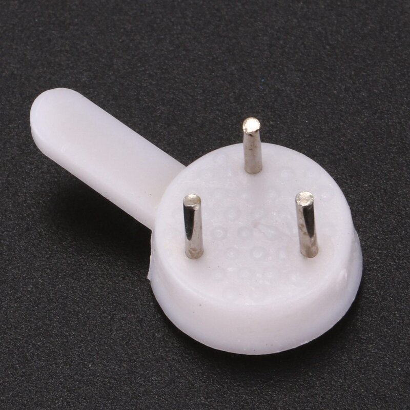 80 Pcs Plastic Heavy Wall Picture Frame Hooks Hangers 3-Pin Small White