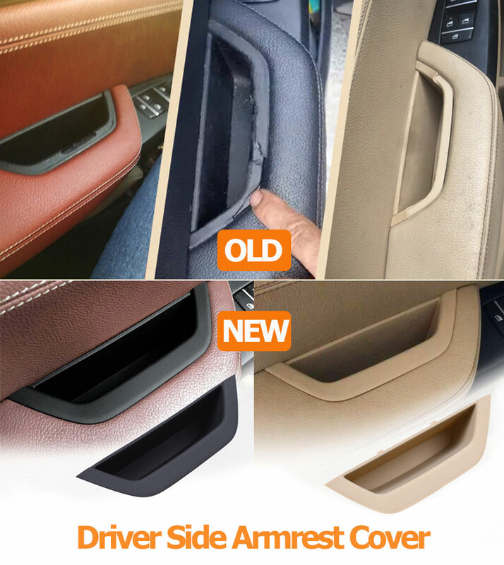 Tampa interna do punho da porta do carro interior, LHD RHD, substituição do painel para BMW X3, X4, F25, F26, 2010-2016, 4pcs conjunto