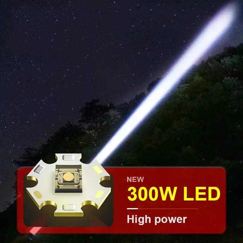 P70 Multi-Function Lanterna de Longo Alcance, Luz Forte, Zoom Telescópico, Carregamento Tesouro, Liga De Alumínio Searchlight