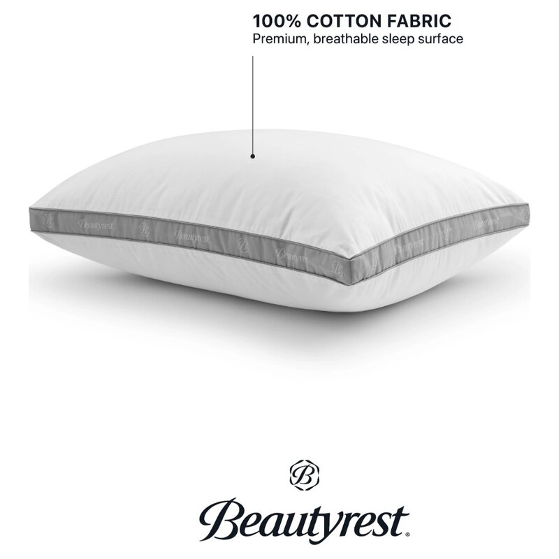 리본 침대 베개, 표준 퀸, 폴리에스테르, 2 팩