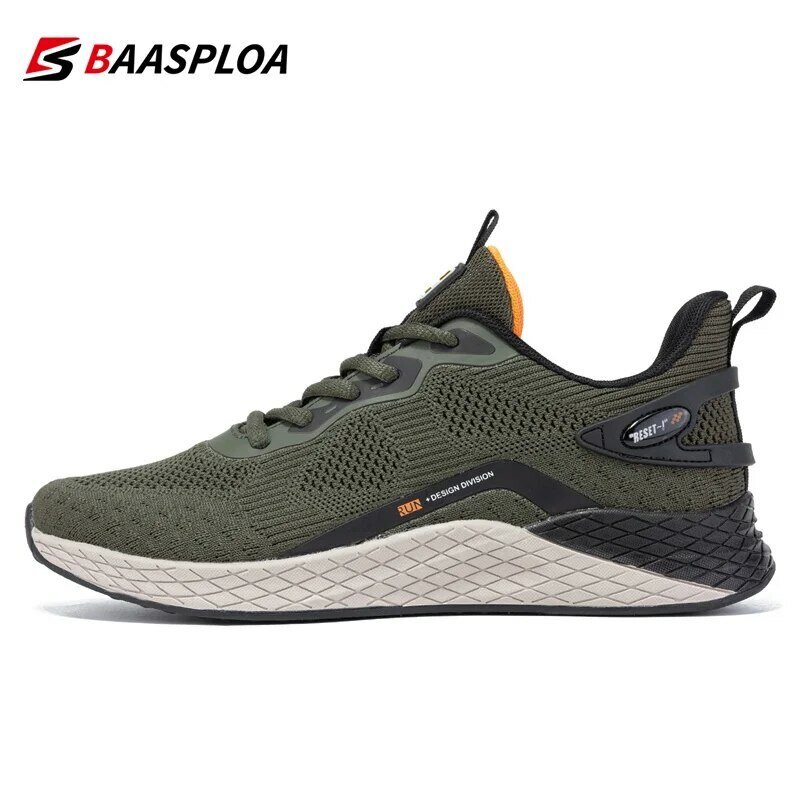 Baasploa Men Casual Sneakers New Fashion Lightweight Sport Shoes For Men Mesh Breathable Running Shoes Non-slip Free Shipping