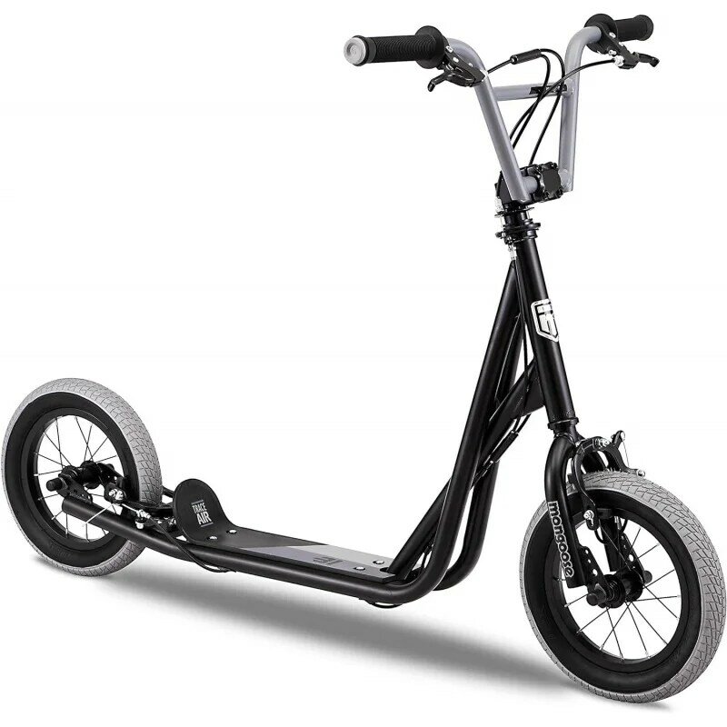 Scooter adulto de design não dobrável, rodas de 12 ", pneus com ar, deck largo para os pés, perfeito para cavaleiros, idade de 8 anos ou mais