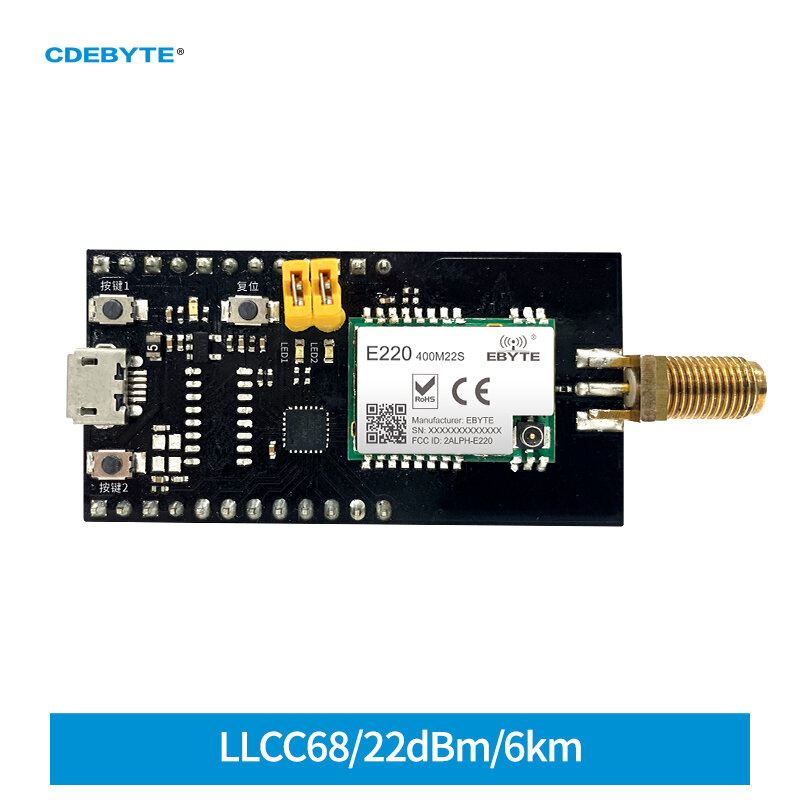 LLCC68 22dBm LoRa Kit Evaluasi Pengembangan Papan Uji Pra-dilas E220-400M/900M22S Kompatibel dengan E07/E30/E220/E32/E22 IoT