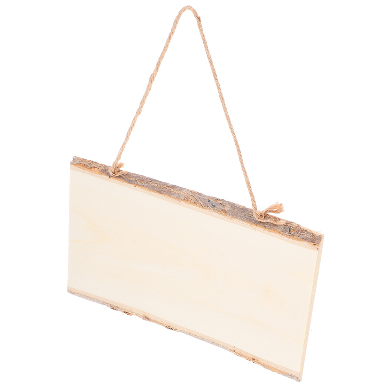 2 buah gantung kayu papan DIY papan gantung kosong tampilan gambar papan gantung kayu gantung papan pesan liontin (10x25cm)