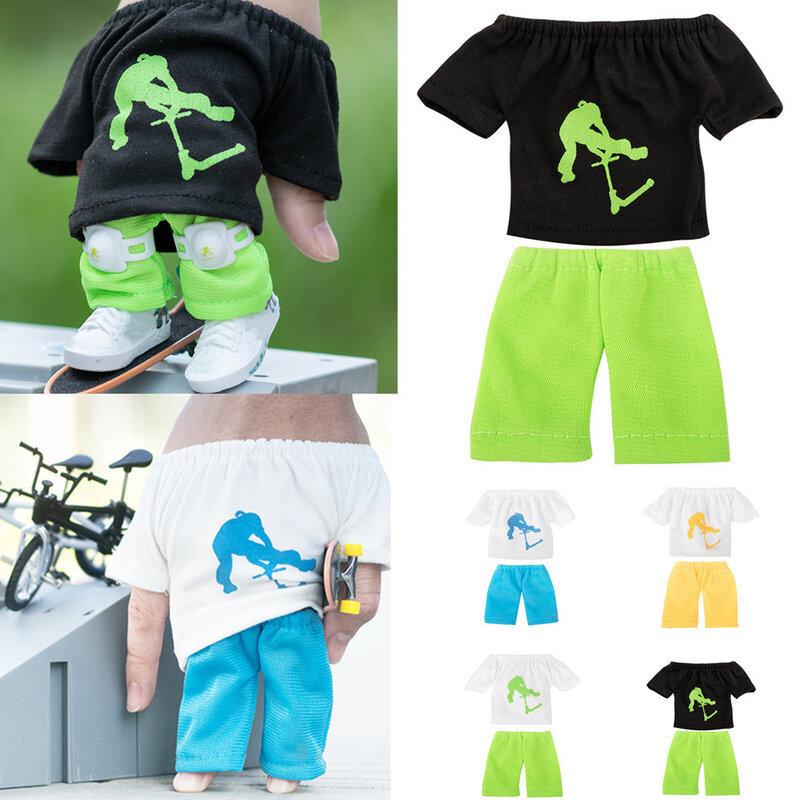 Pantalones cortos de juego de dedos, traje de camiseta, ropa de dedo, pantalones de dedo, accesorios de monopatín, ropa de ciclismo