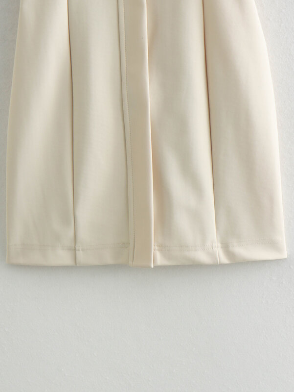 Vestido corto de manga corta con botones para Mujer, minivestido Retro ajustado con bolsillos y cremallera, a la moda, novedad de 2024