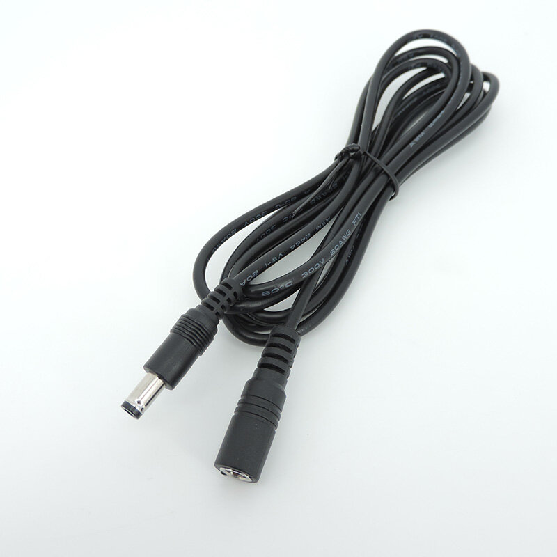 DC cabo de alimentação, fêmea para macho Plug Connector, cabo de extensão do fio, adaptador 5.5x2.1mm, 12V Strip Light, câmera q, 1m, 2 m, 3 m, 5m