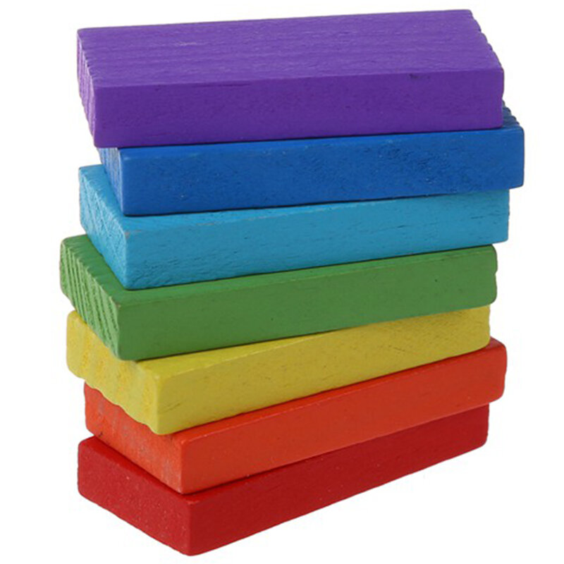 어린이 색상 분류 레인보우 우드 도미노 빌딩 블록 키트, 조기 게임 어린이 교육 완구, 300 개