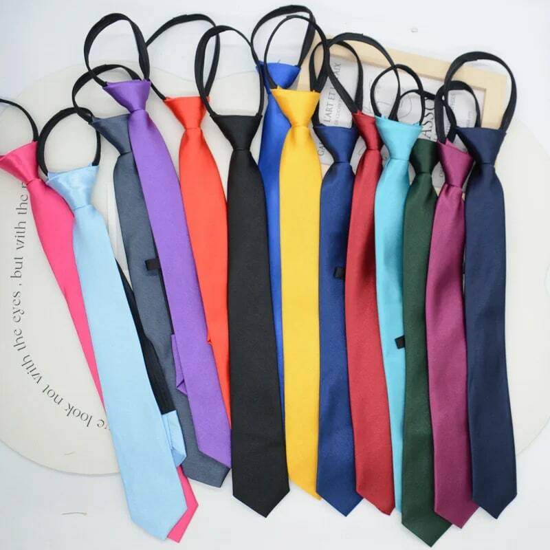 Gravatas estreitas de poliéster para mulheres, gravatas pretas simples, gravata para meninas magras, gravatas preguiçosas, gravata casual casamento Cravat, 5cm 38cm
