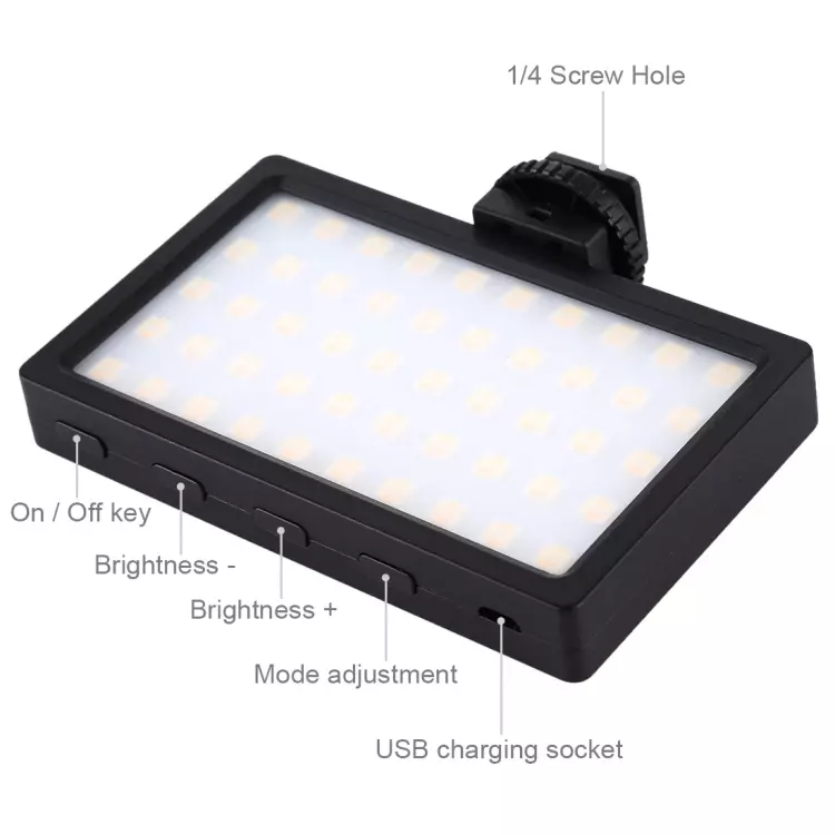 New 100 LED 800LM RGB Full Color Dimmable LED Color Temperature Vlogging on Camera Light Photography Fill Light