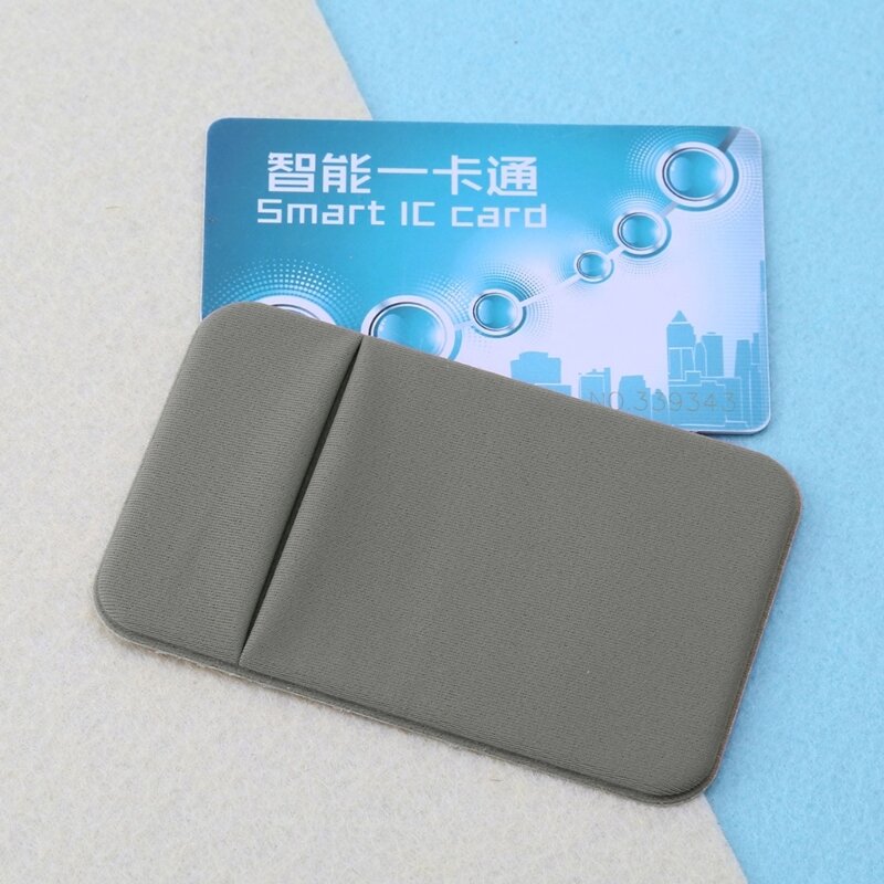 E74B Mobile Phone Credit Card Wallet Holder Pocket Stick-On Adhesive Elastic Tool