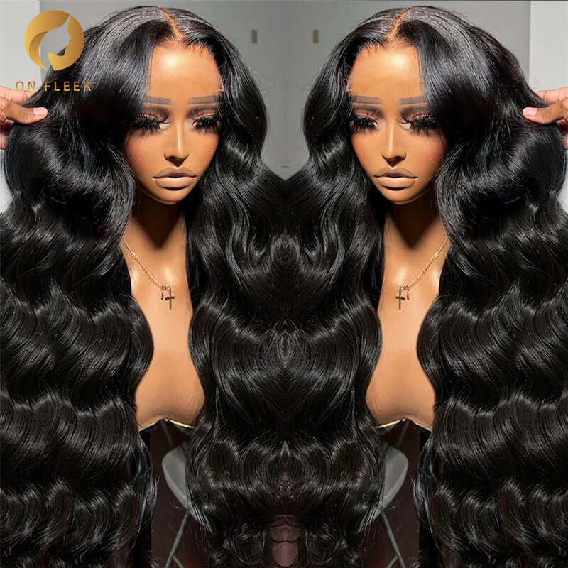 Perruque Lace Front Wig Body Wave Brésilienne Naturelle, Cheveux Humains, 13x6 HD Transparent, 13x4, 30 40 Pouces, 360