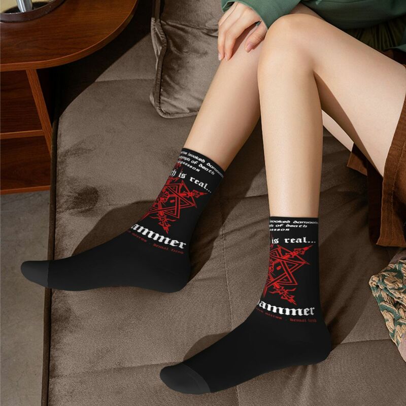 สายร็อคโลหะเฮลแฮมเมอร์ดนตรีชุดถุงเท้าสำหรับผู้ชายผู้หญิงถุงเท้าสเก็ตบอร์ดไอเดียของขวัญสบาย