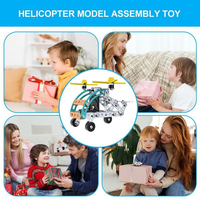 Kids Airplane Model Toy Challenging Plane Construction Toy Mechanical Style Ornament for Adult Jigsaw Puzzle Creative Gifts