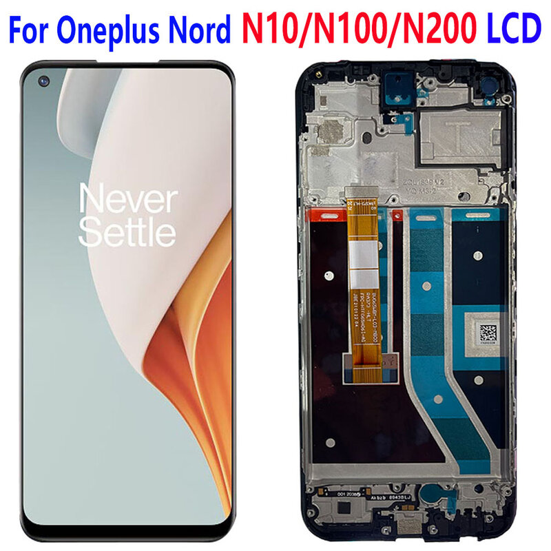 6,49 "для OnePlus Nord N10 5G, ЖК-дисплей, сенсорная панель с рамкой, дигитайзер, замена для One Plus Nord N100 1 + N200 LCD