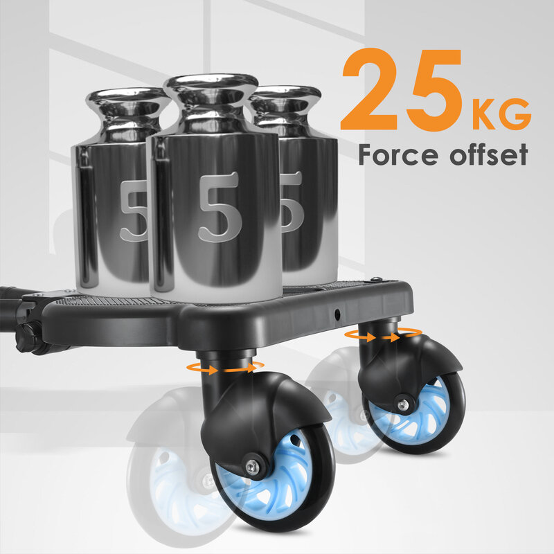 Tablero de Buggy portátil con asiento para niños, rotación de 360 °, Universal, de pie, estable, diseño de dos ruedas, 25kg