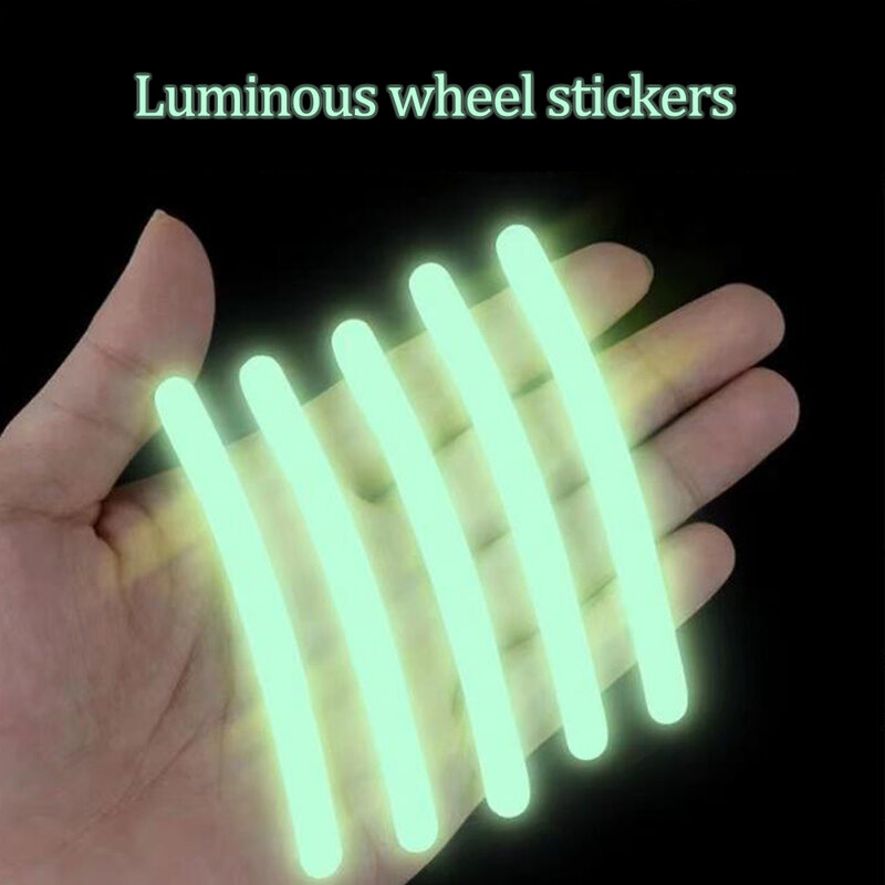 Car Wheel Hub Reflective Sticker Tire Rim Reflective Strips Luminous for Night Driving Car Wheel Sticker