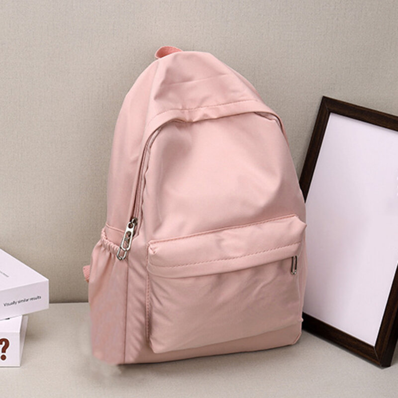 나일론 배낭 단색 대용량 귀여운 노트북 태블릿 숄더백, 십대 책가방, 캠핑 여성 선물
