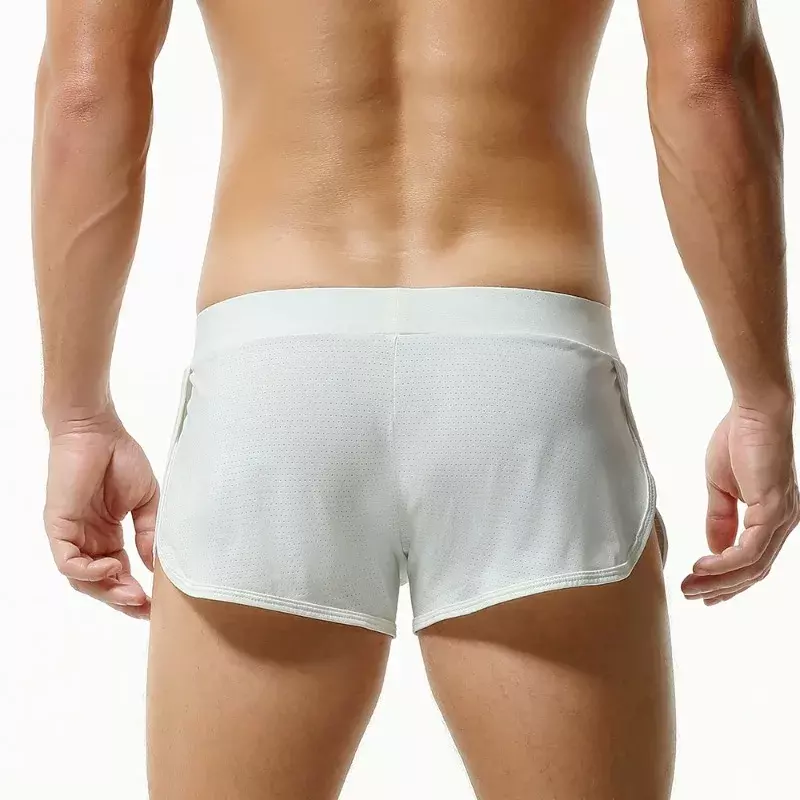 Men's Sports Shorts Nylon Arrow Pants Male Breathable Underwear Gym Fitness Boxer Briefs Quick Drying Short Pants Man Home Wear