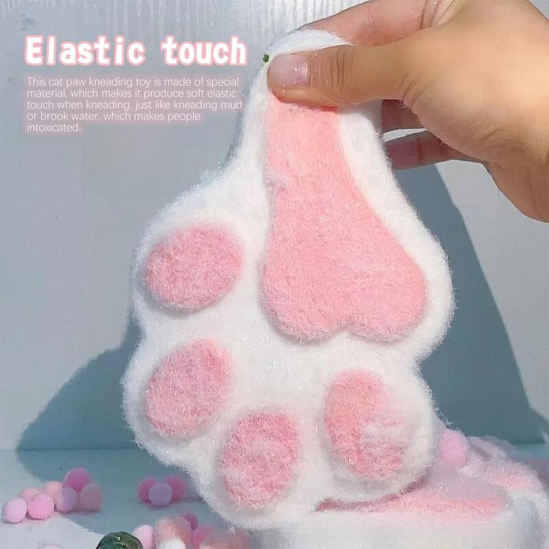 Mochi Taba mainan Fidget baru Mini Kawaii boneka kaki kucing silikon kaki kucing kecil lucu kaki kucing merah muda