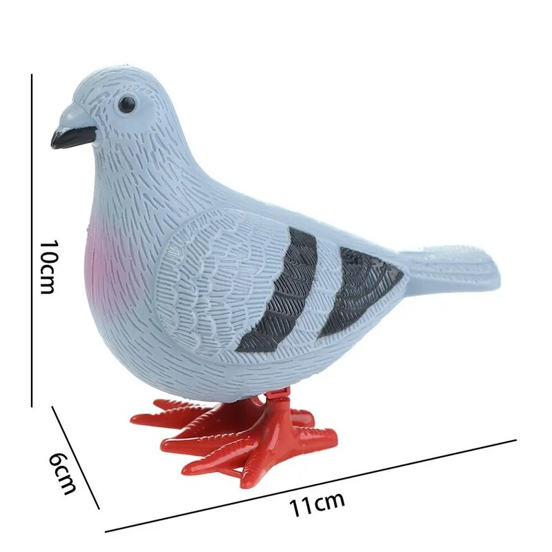 Modèle de pigeon en plumes artificielles, jouets mécaniques, figurine à remonter, dos côtelé, dos, animal