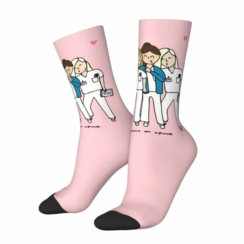 Enfermera En Apuros Nurse Socks Men's Women's Casual Doctor Socks Harajuku Spring Summer Autumn Winter Middle Tube Socks Gift