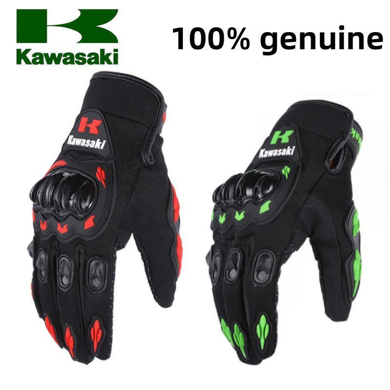 Kawasaki-Gants de vélo respirants pour tous les doigts, gants d'évitement de collision de moto, gants de sports de plein air