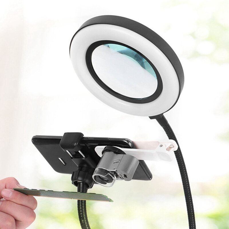 Multifunctional Desk Lamp Magnifying Glass Helping Magnifying Hand Soldering Loupe Glass Magnifier Tool With Led Lights
