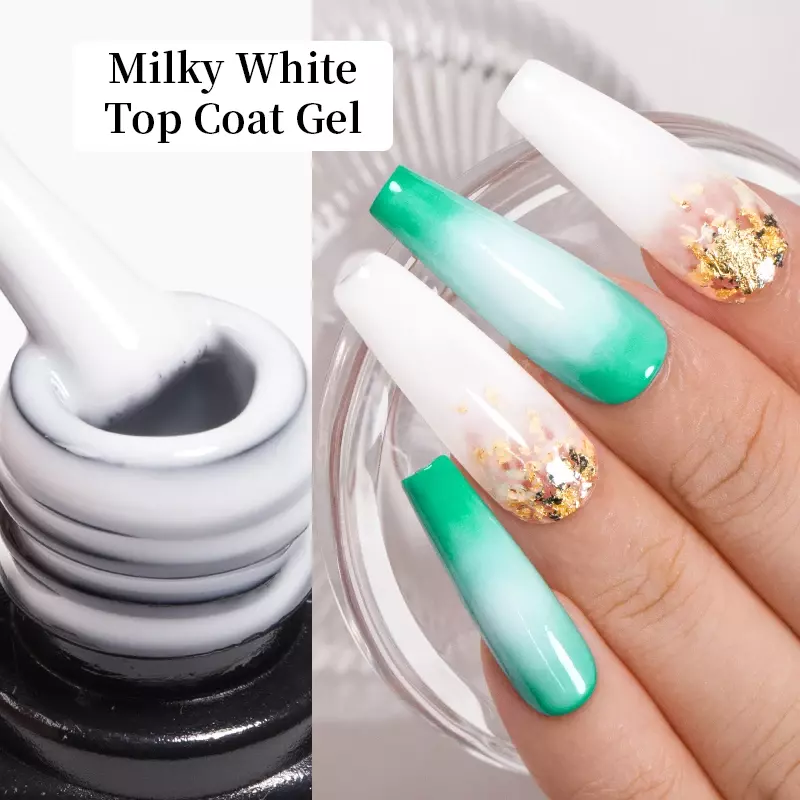 BOZLIN 7.5ml smalto Gel per Top Coat bianco latte traslucido Soak Off UV Semi permanente Nail Art smalto Gel francese per Manicure