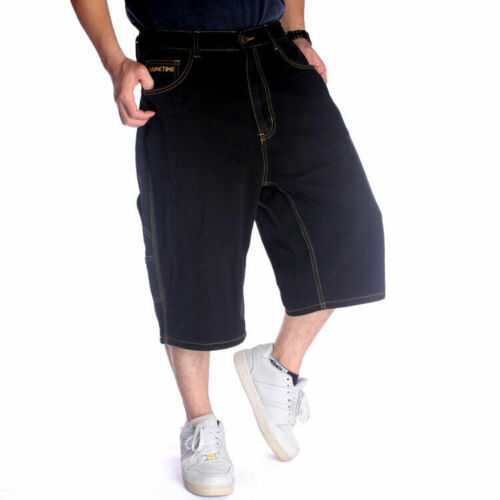Джинсы мужские с несколькими карманами, Свободные повседневные укороченные штаны в стиле хип-хоп, для скейта