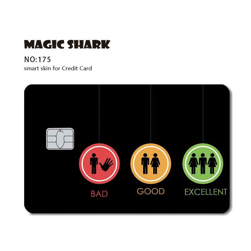 Cubierta de pegatina de piel de película frontal de ala de tarjeta negra de juego divertido, tarjeta de autobús de Chip pequeño, tarjeta de crédito, mate impermeable