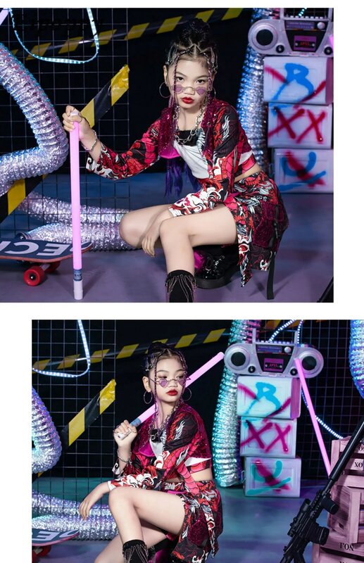 Kinder Nationale Mode Kostuum Meisjes Chinese Stijl Jazz Kostuums Model Catwalk Show Trendy Kleding