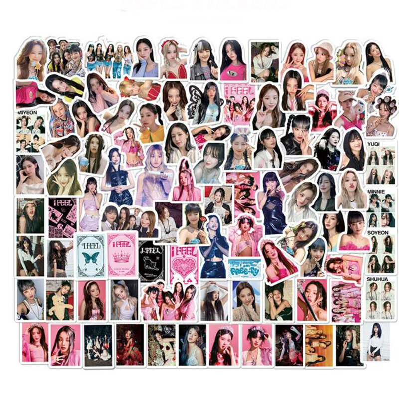Kpop Gidle-Juego de tarjetas fotográficas, álbum con cordón, llaveros, soporte acrílico, colección de Fans, regalos