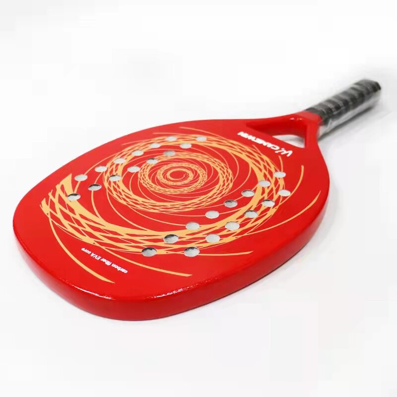 2021 novo profissional raquete de tênis de praia carbono paddle macio eva fricção rosto raqueta com saco vermelho adulto esportes bens padel