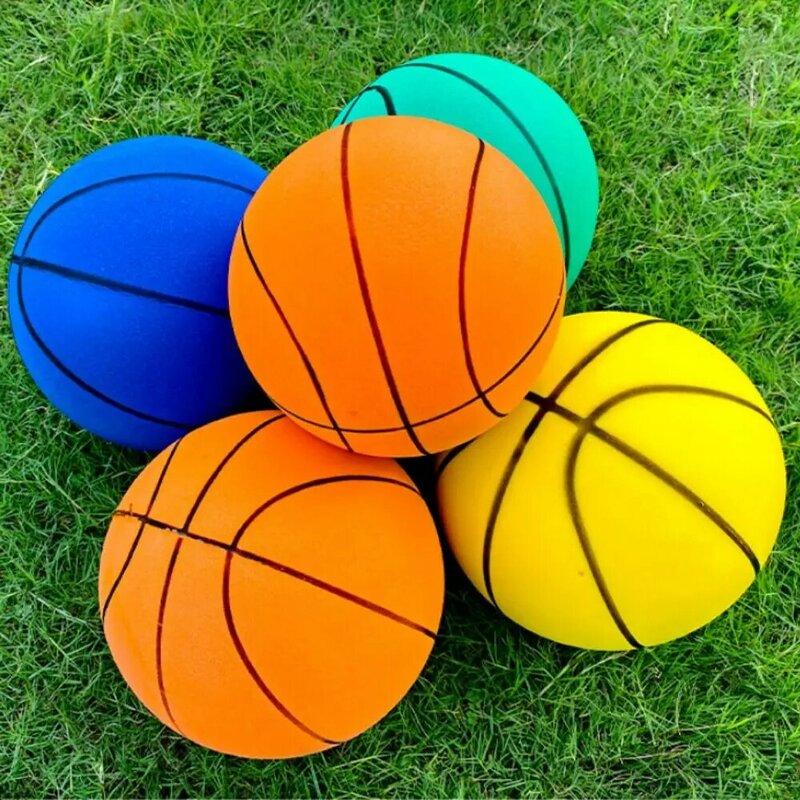 18 см/22 см/24 см тихий тренировочный баскетбольный мяч высокая эластичность низкий децибел надувные мячи легкий амортизирующий прыгающий мяч