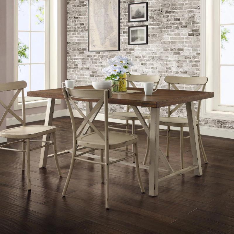 BOUSSAC Collin Wood and Metal Dining Table