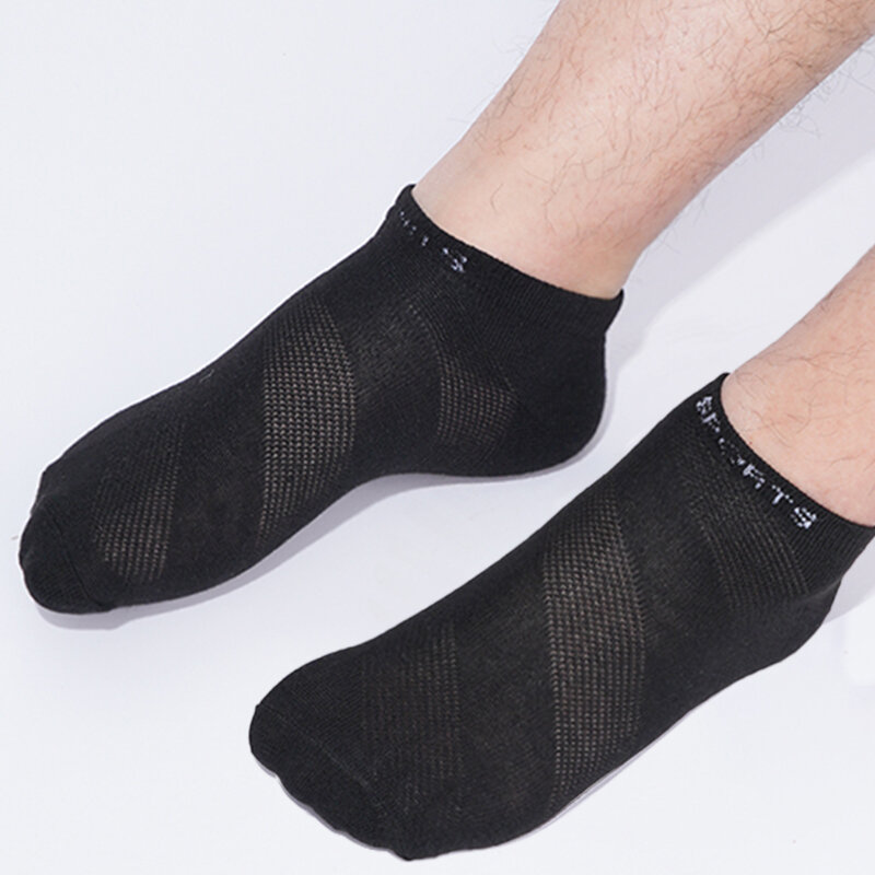 Calcetines tobilleros de malla para hombre, calcetín informal, transpirable, suave, fino, corte bajo, divertido, primavera y verano