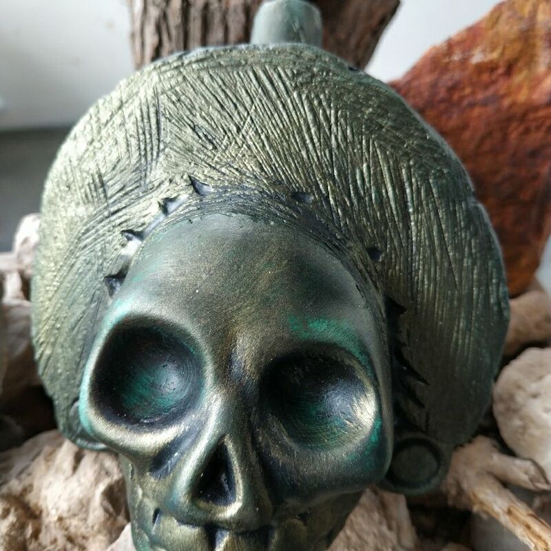Knifflige Todes pfeife, schreien, schreien, elendes Jammern, aztekische Pfeife Silvato Azteca Keramik Keramik