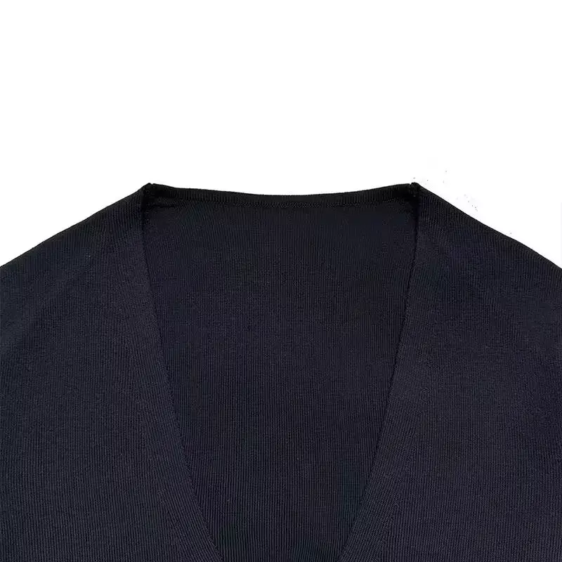 CO-cárdigan informal de dos colores para mujer, suéter ajustado con un botón, de manga larga, Top elegante, 2023