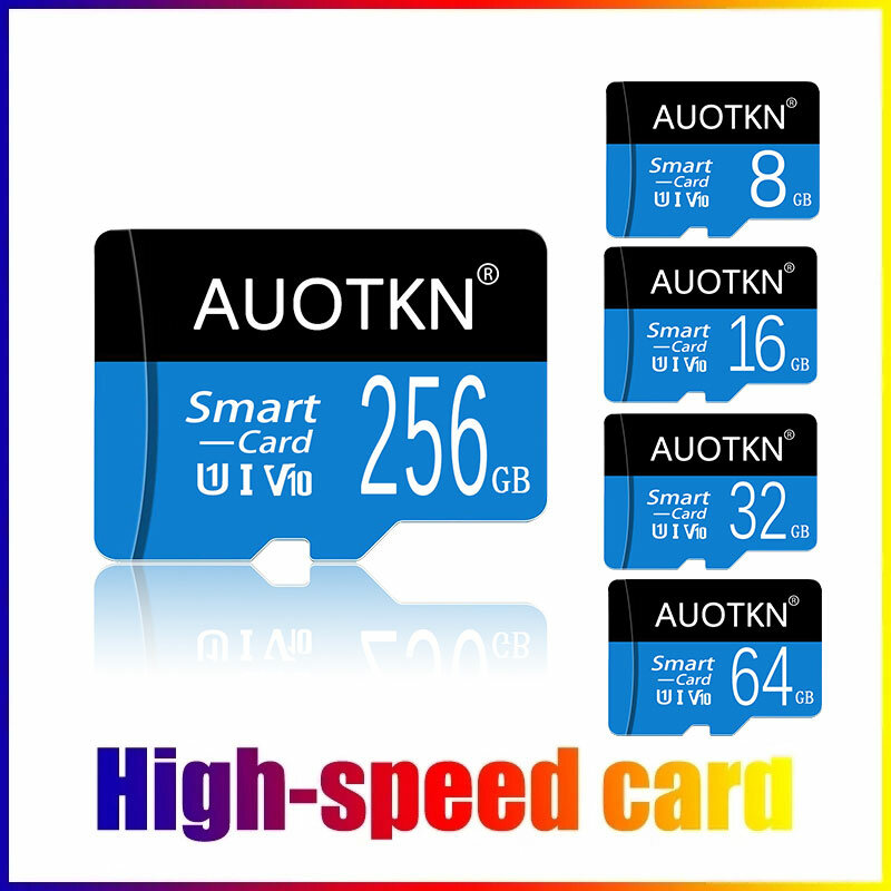 Cartão Micro SD para Telemóveis, Cartão de Memória, Flash Class 10, UAV Suporte, Leitor de Cartão, 100% Genuine, 256G, U1, 128GB, 64GB, 32GB, Novo