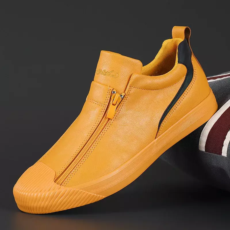 2023 New Autumn Men's Trendy Sneakers Leather Soft Sole Men Shoes Size 38-44