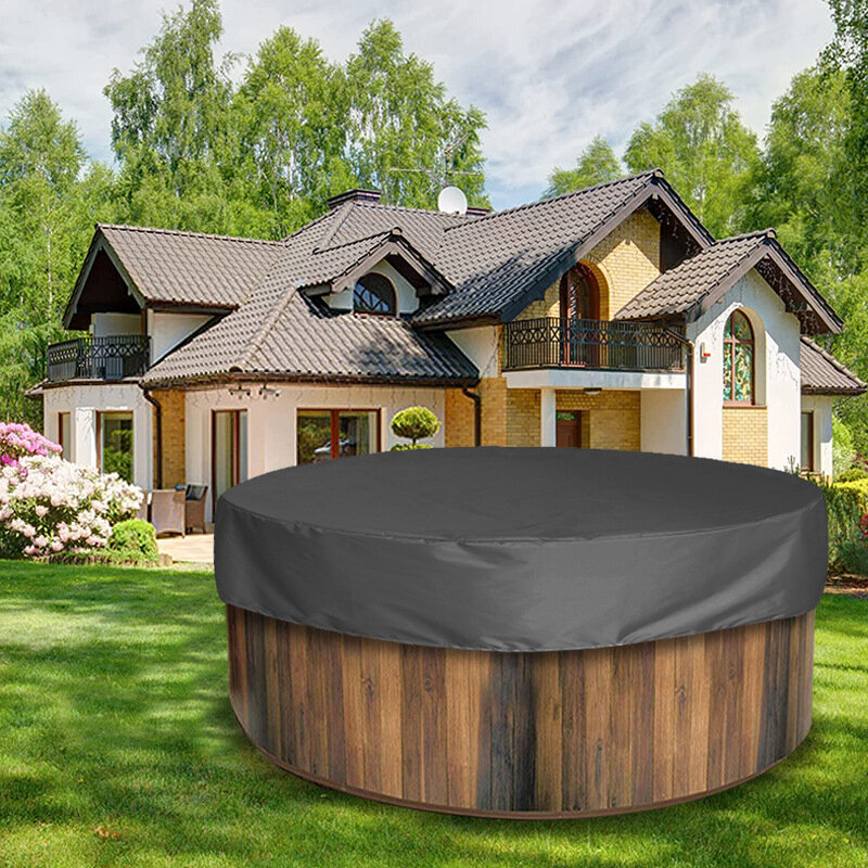 Round Bathtub Cover Outdoor Anti-UV Protector Spa Hot Tub Dust Waterproof Covers Anti-UV Material Waterproof Strong Durable