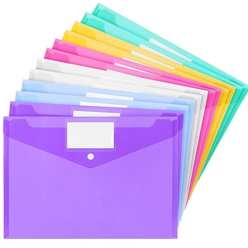 Poly Stationery Storage Folder File Pouch A4 A5 B4 A3 bottone a pressione borsa per documenti cartella per File con cerniera forniture per ufficio scolastico