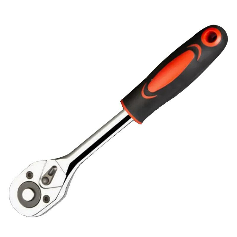 1/4 3/8 Inch Ratchet Wrench 24 Tooth Drive Ratchet Socket Wrench Tool Multi-funtion DIY Hand Tool Rubber Handle Wrench
