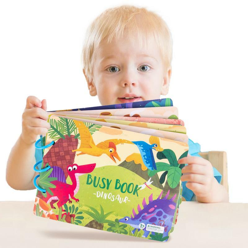 Montessori buku sibuk buku senyap mainan anak anak permainan Puzzle yang cocok keterampilan Motor halus buku aktivitas balita untuk anak-anak