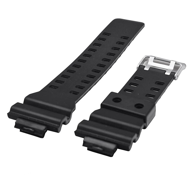Cinturino di ricambio in resina naturale, per G-Shock GD120/GA-100/GA-110/GA-100C (nero)