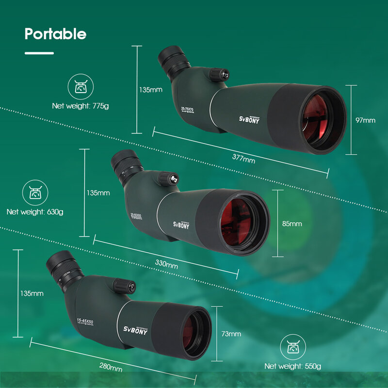 กล้อง SV28 svbony ขนาด50/60/70นิ้วพร้อมกล้องส่องตาเดียว Bak4 FMC กันน้ำพร้อมขาตั้งกล้องสำหรับถ่ายรูปอุปกรณ์ตั้งแคมป์